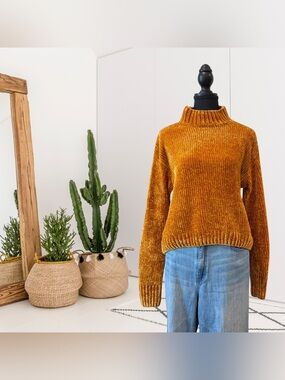 Sanctuary Mock Neck Chenille Sweater